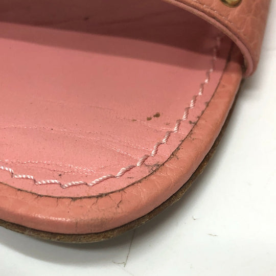LOUIS VUITTON Sandals leather pink Flower motif Women 36 Used Authentic