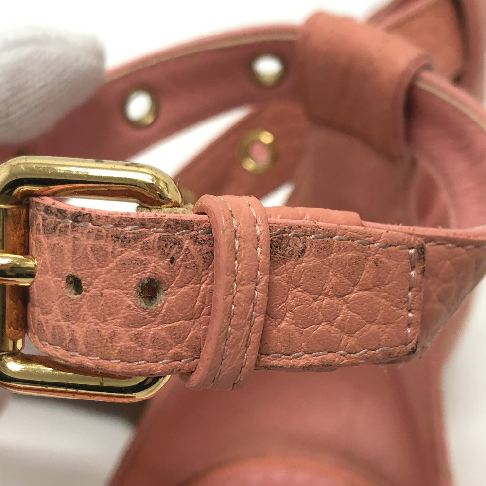 LOUIS VUITTON Sandals leather pink Flower motif Women 36 Used Authentic