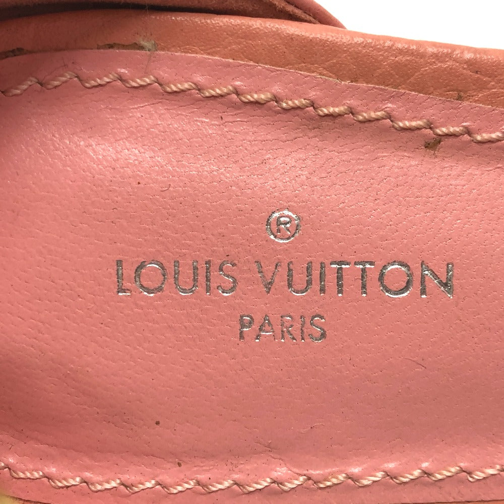 LOUIS VUITTON Sandals leather pink Flower motif Women 36 Used Authentic