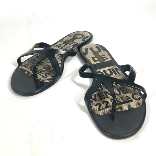 LOUIS VUITTON Sandals rubber black Beach sandal Women 36 Used Authentic
