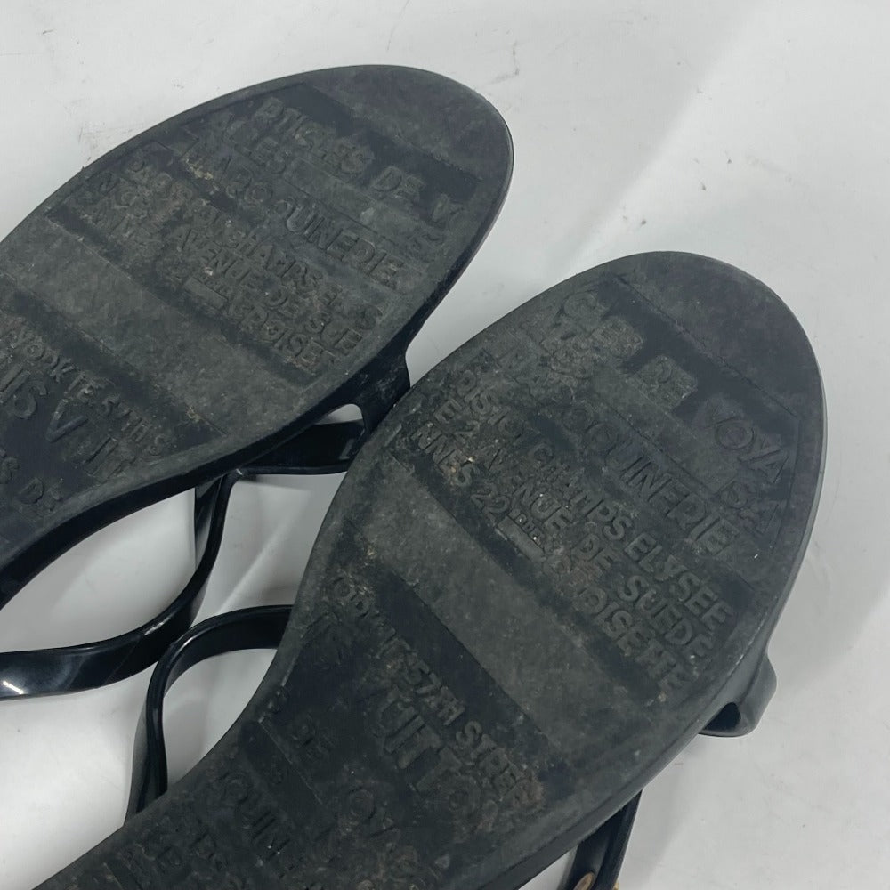 LOUIS VUITTON Sandals rubber black Beach sandal Women 36 Used Authentic