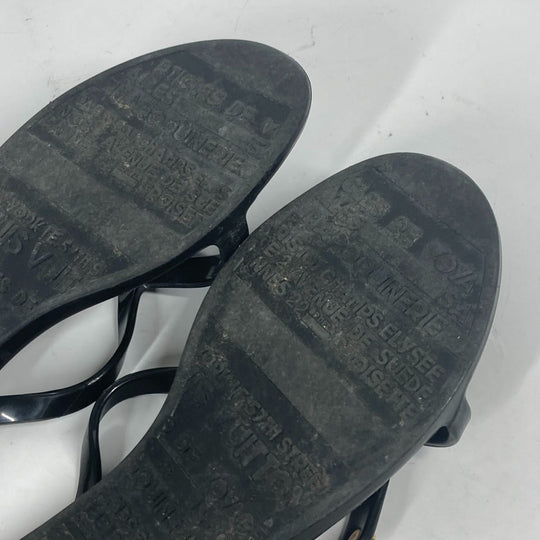 LOUIS VUITTON Sandals rubber black Beach sandal Women 36 Used Authentic