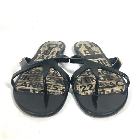 LOUIS VUITTON Sandals rubber black Beach sandal Women 36 Used Authentic