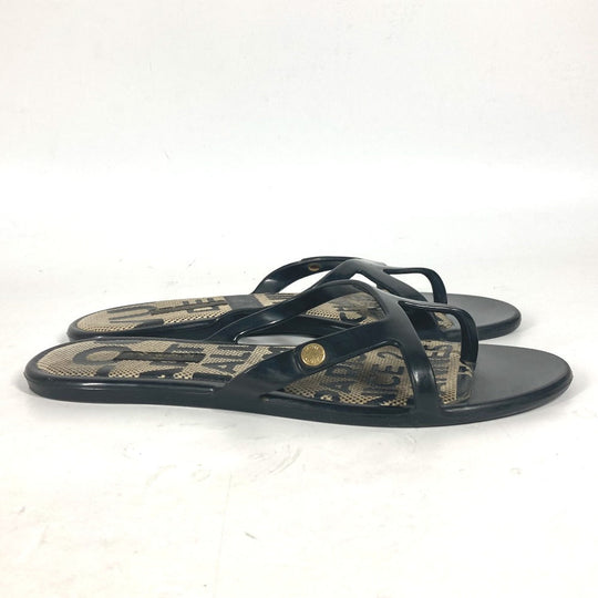LOUIS VUITTON Sandals rubber black Beach sandal Women 36 Used Authentic