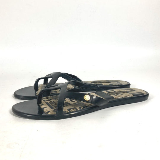 LOUIS VUITTON Sandals rubber black Beach sandal Women 36 Used Authentic