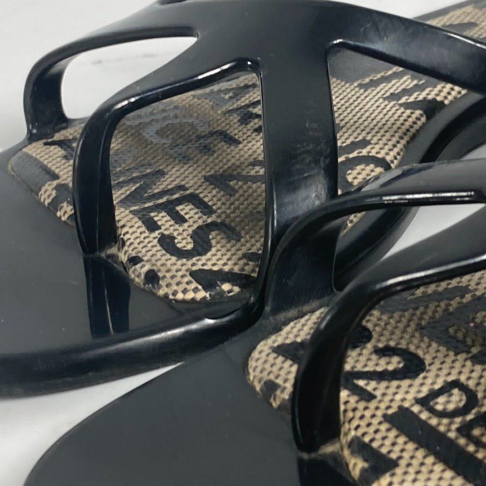 LOUIS VUITTON Sandals rubber black Beach sandal Women 36 Used Authentic