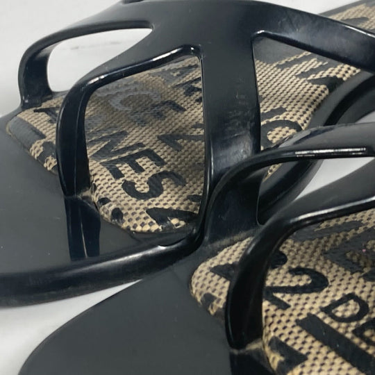 LOUIS VUITTON Sandals rubber black Beach sandal Women 36 Used Authentic