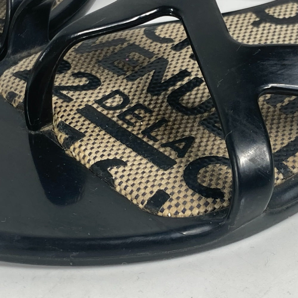 LOUIS VUITTON Sandals rubber black Beach sandal Women 36 Used Authentic