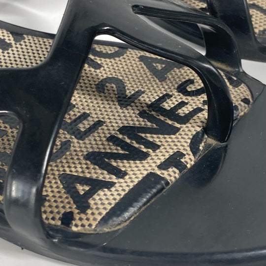 LOUIS VUITTON Sandals rubber black Beach sandal Women 36 Used Authentic