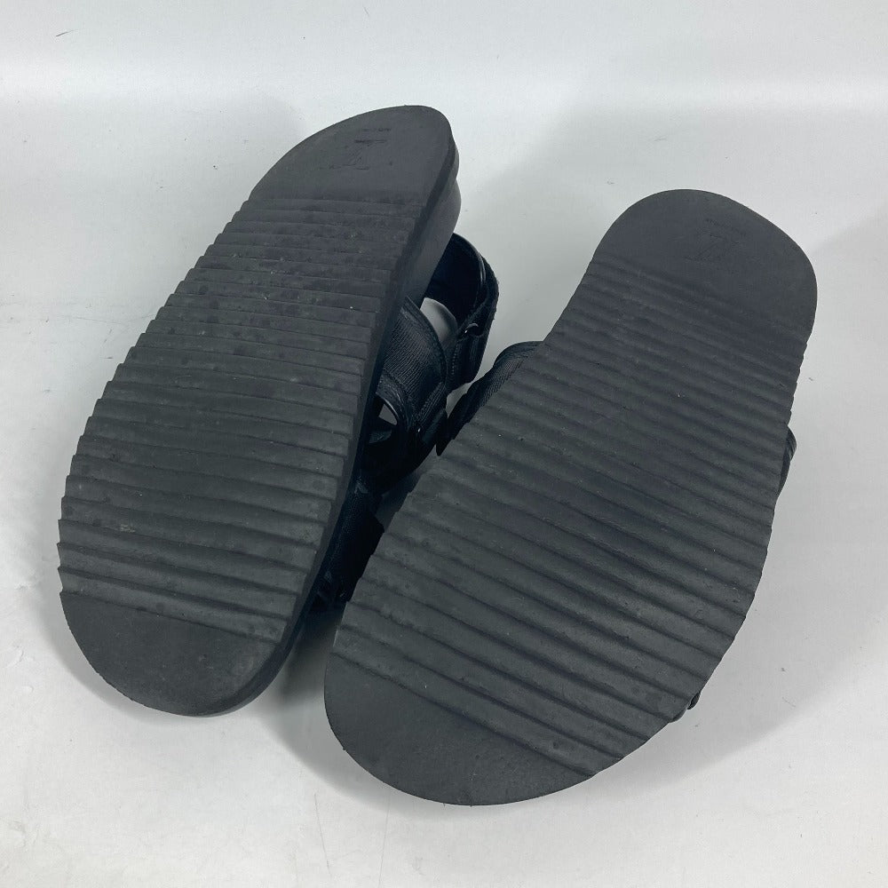 LOUIS VUITTON Sandals Monogram Eclipse Canvas, Rubber black Monogram Eclipse Belt sandals mens 8 Used Authentic