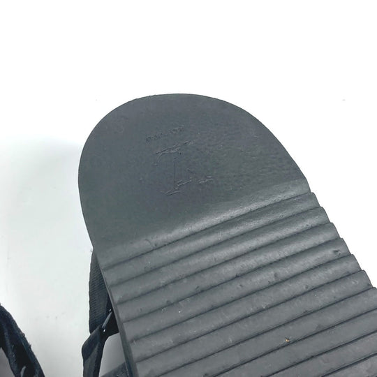 LOUIS VUITTON Sandals Monogram Eclipse Canvas, Rubber black Monogram Eclipse Belt sandals mens 8 Used Authentic