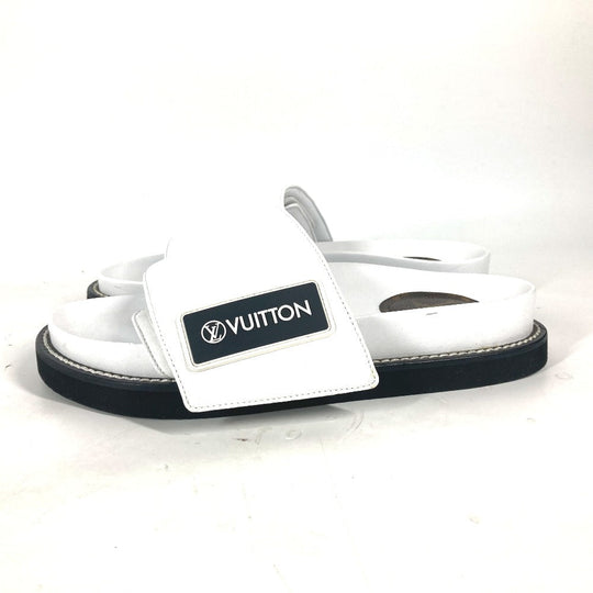 LOUIS VUITTON Sandals leather white Shoes shoes logo mens 39 Used Authentic