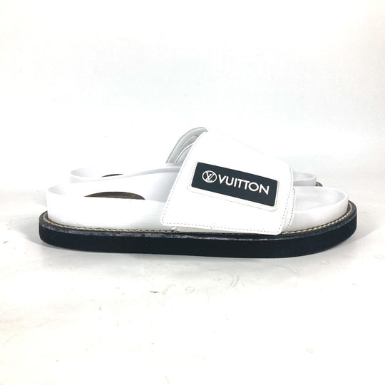 LOUIS VUITTON Sandals leather white Shoes shoes logo mens 39 Used Authentic