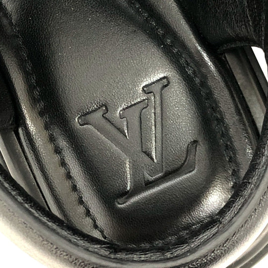 LOUIS VUITTON Sandals 1ACVTR leather black LV Venice Line Sandals mens 6 1/2 Used Authentic