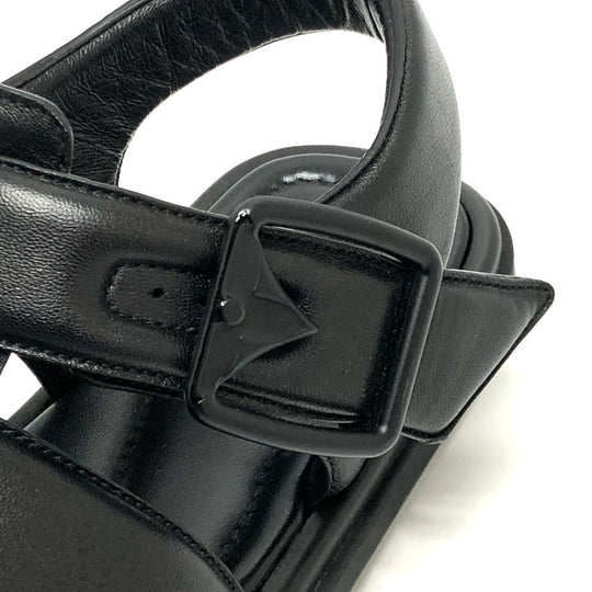 LOUIS VUITTON Sandals 1ACVTR leather black LV Venice Line Sandals mens 6 1/2 Used Authentic