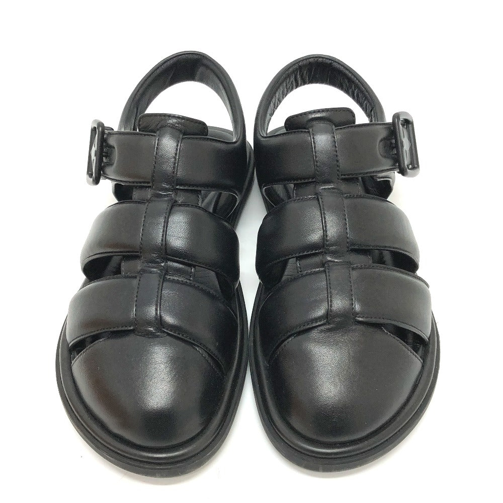 LOUIS VUITTON Sandals 1ACVTR leather black LV Venice Line Sandals mens 6 1/2 Used Authentic