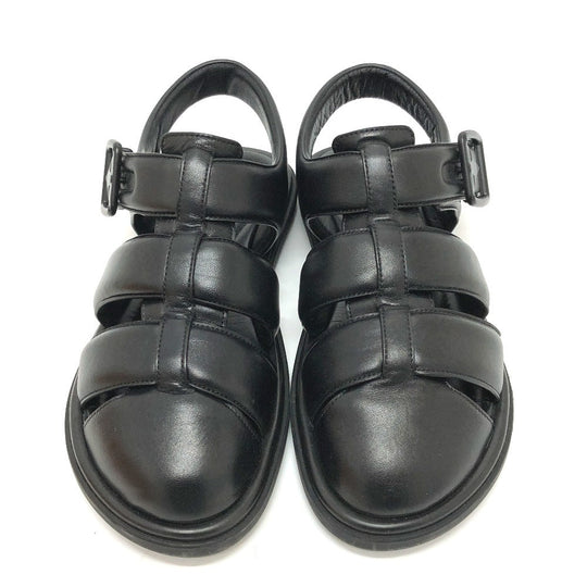 LOUIS VUITTON Sandals 1ACVTR leather black LV Venice Line Sandals mens 6 1/2 Used Authentic