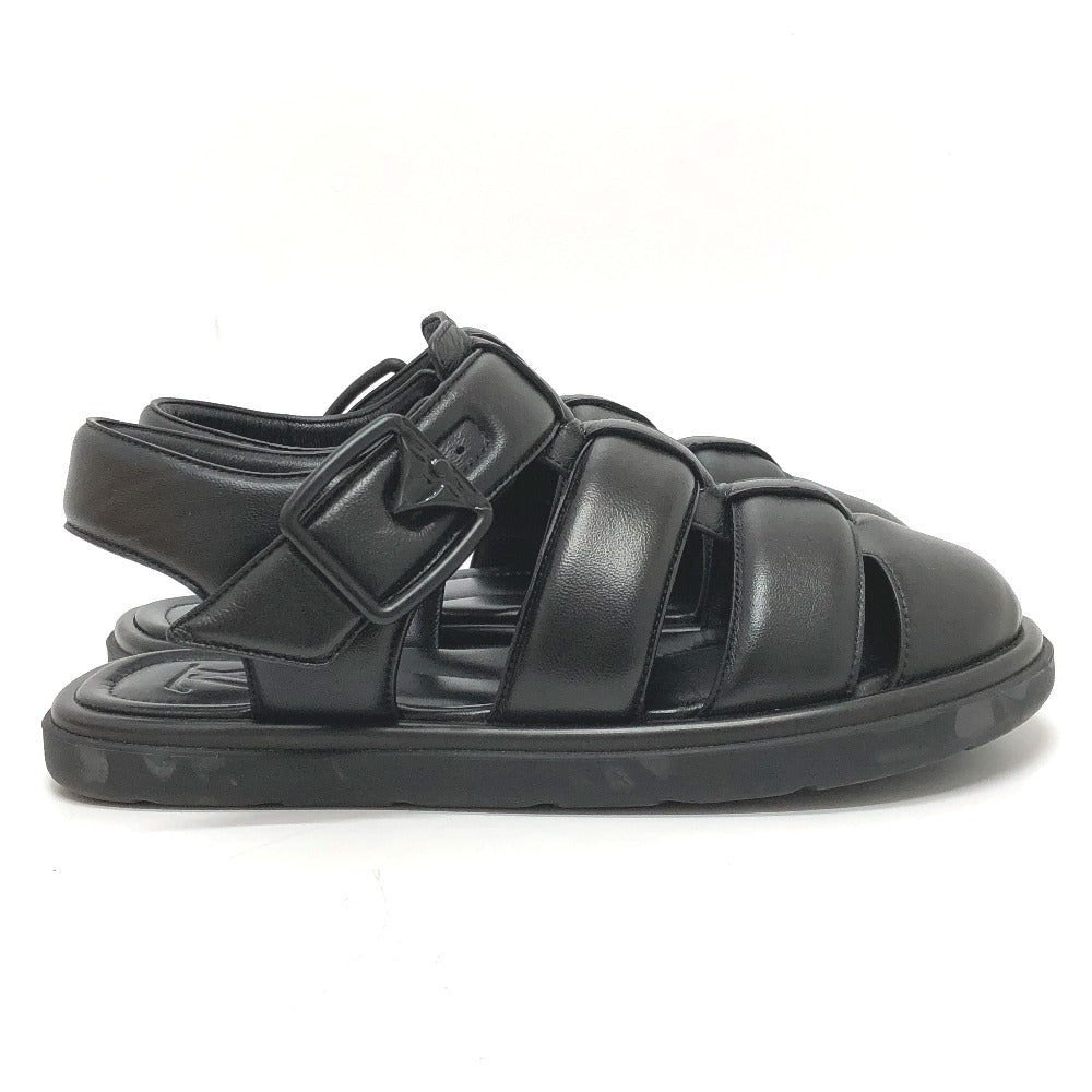 LOUIS VUITTON Sandals 1ACVTR leather black LV Venice Line Sandals mens 6 1/2 Used Authentic