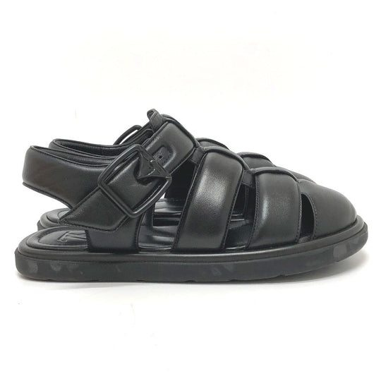 LOUIS VUITTON Sandals 1ACVTR leather black LV Venice Line Sandals mens 6 1/2 Used Authentic