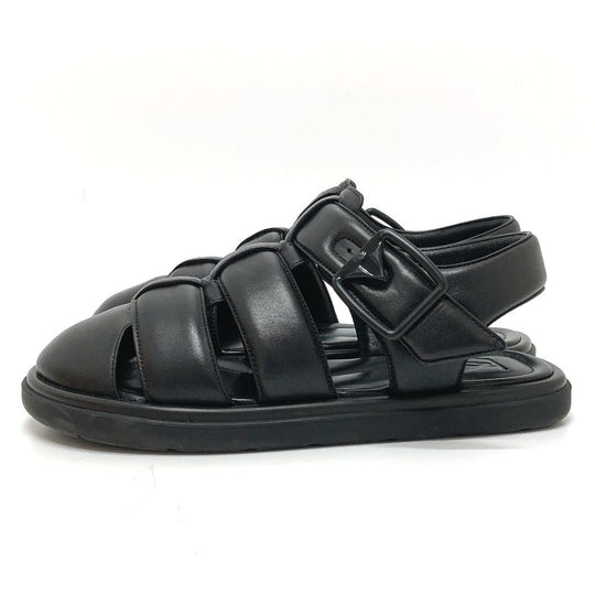 LOUIS VUITTON Sandals 1ACVTR leather black LV Venice Line Sandals mens 6 1/2 Used Authentic