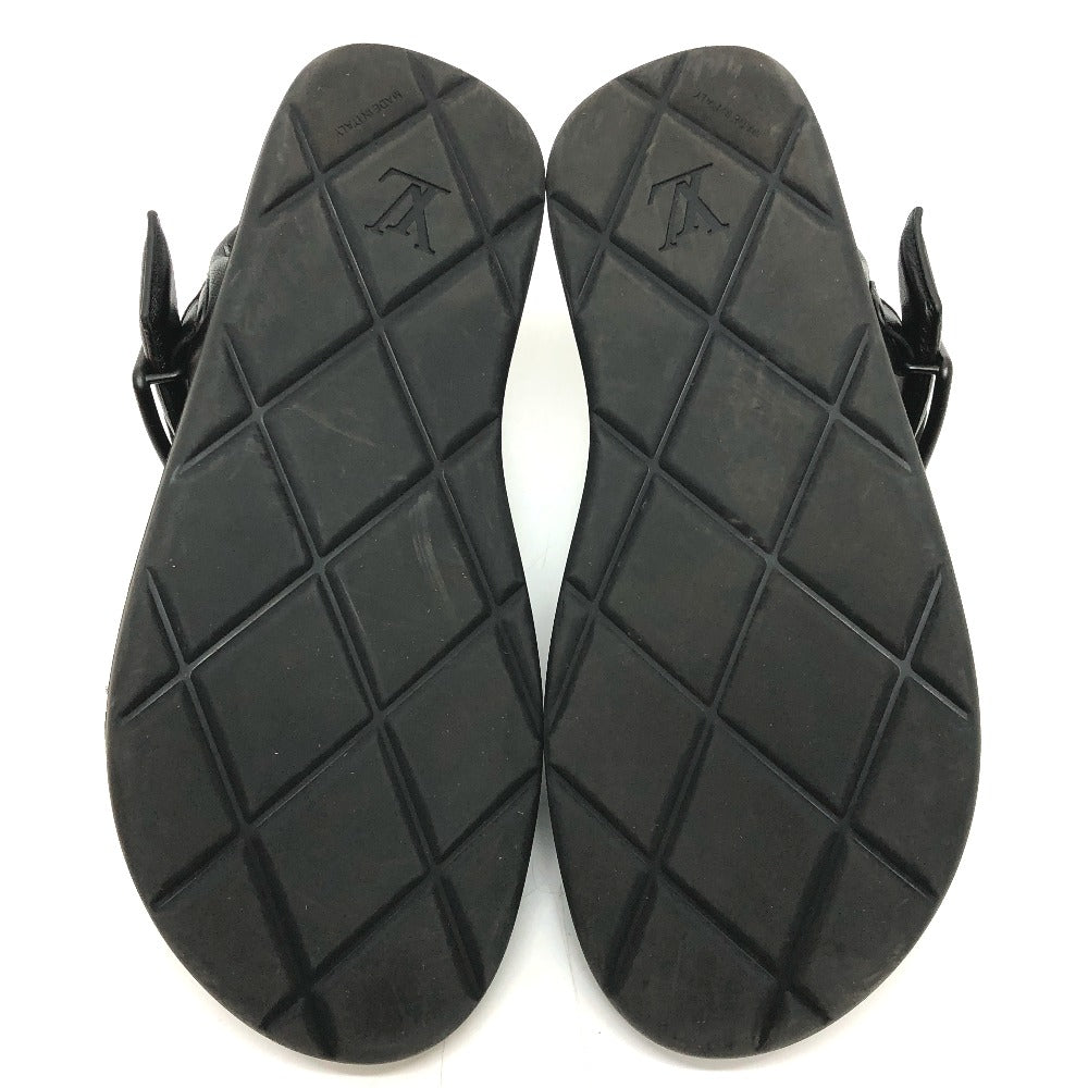 LOUIS VUITTON Sandals 1ACVTR leather black LV Venice Line Sandals mens 6 1/2 Used Authentic