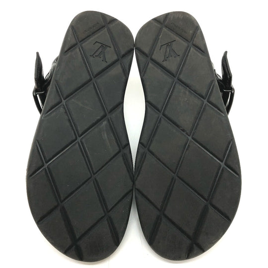 LOUIS VUITTON Sandals 1ACVTR leather black LV Venice Line Sandals mens 6 1/2 Used Authentic