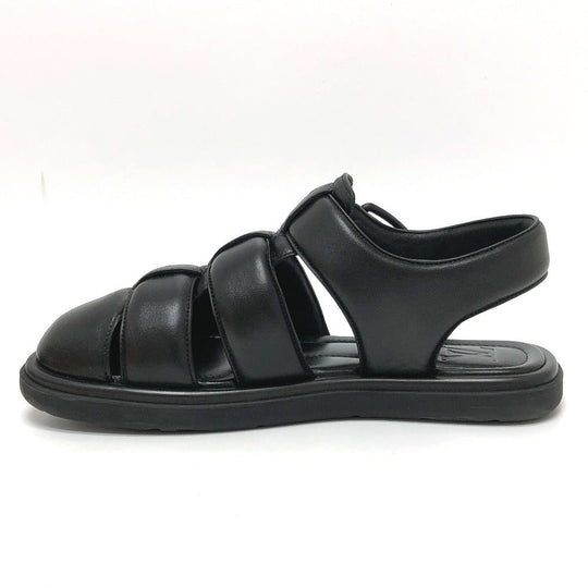 LOUIS VUITTON Sandals 1ACVTR leather black LV Venice Line Sandals mens 6 1/2 Used Authentic