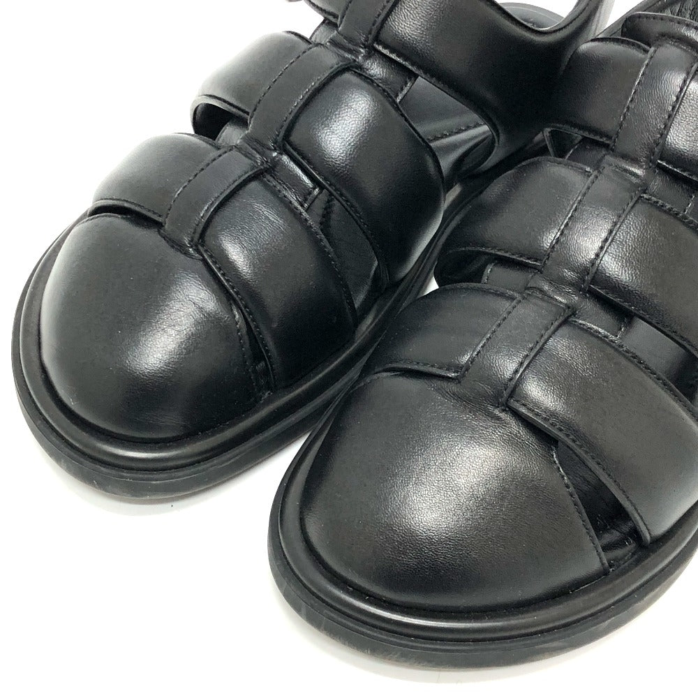 LOUIS VUITTON Sandals 1ACVTR leather black LV Venice Line Sandals mens 6 1/2 Used Authentic