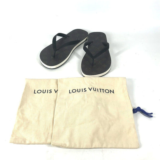 LOUIS VUITTON Sandals rubber Brown Monogram Beach sandal 8