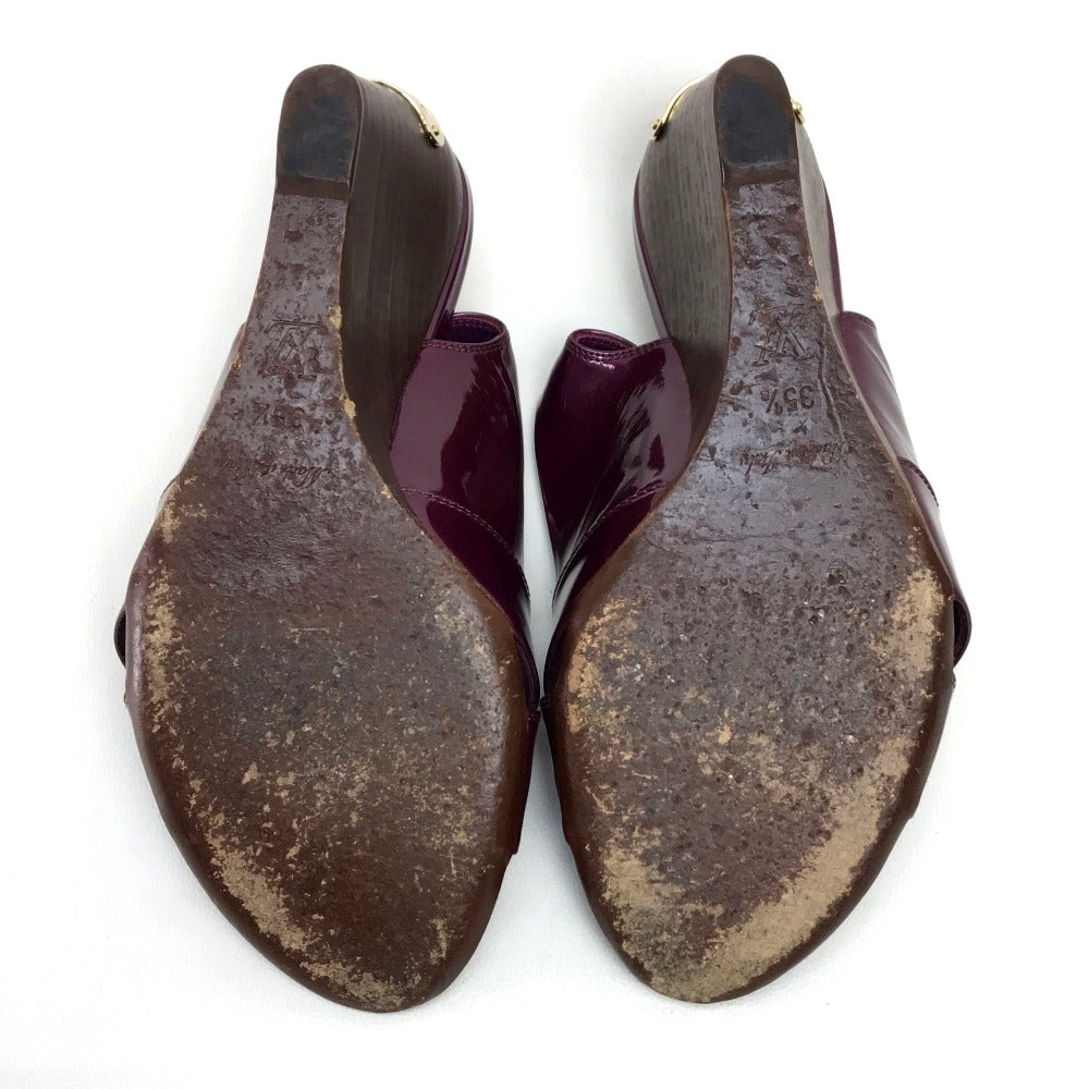 LOUIS VUITTON Sandals Patent leather purple Back strap High heels Women 35 1/2 Used Authentic