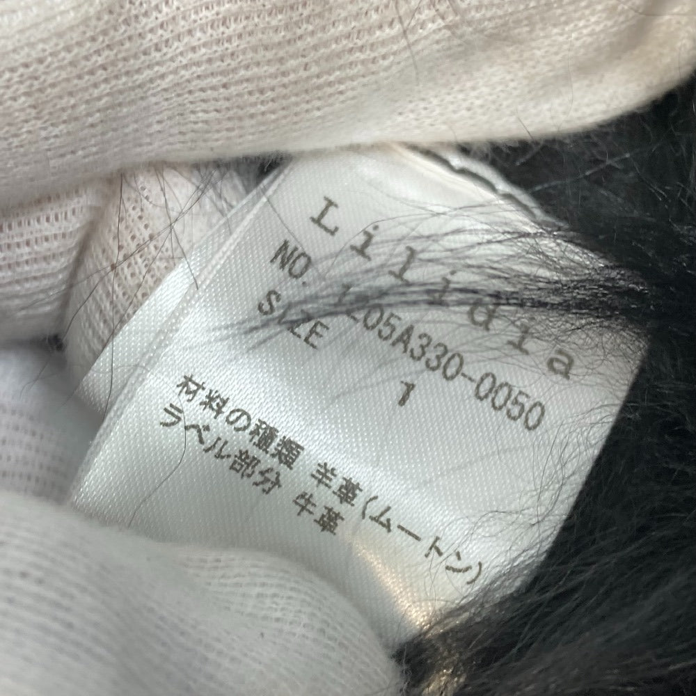 Lilidia coat Mouton Black x Dark Khaki outer Women 1 Used Authentic