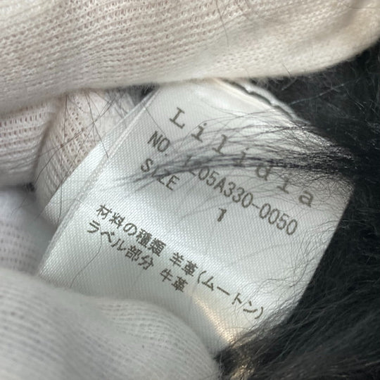 Lilidia coat Mouton Black x Dark Khaki outer Women 1 Used Authentic