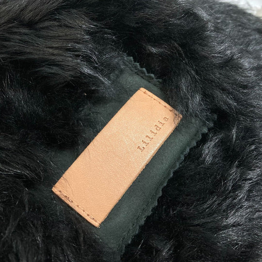 Lilidia coat Mouton Black x Dark Khaki outer Women 1 Used Authentic