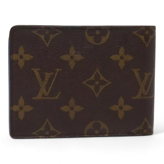 Louis Vuitton Monogram NBA Mens Leather Bifold Wallet Brown Red