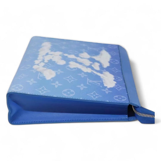 Louis Vuitton Monogram Clouds Pochette Voyage Clutch Bag Blue