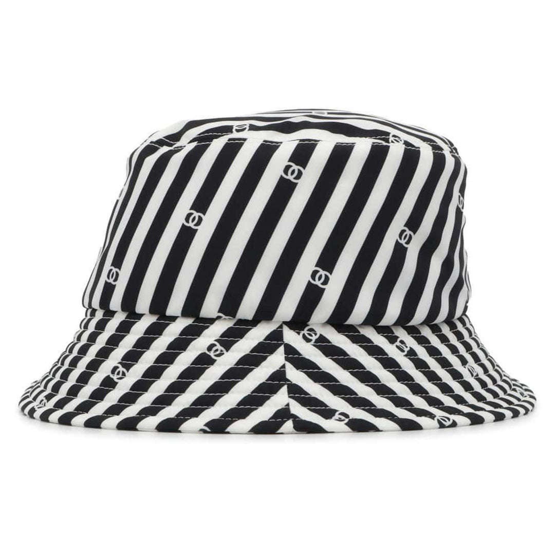 Chanel Coco Beach Polyamide White Black Hat Preloved
