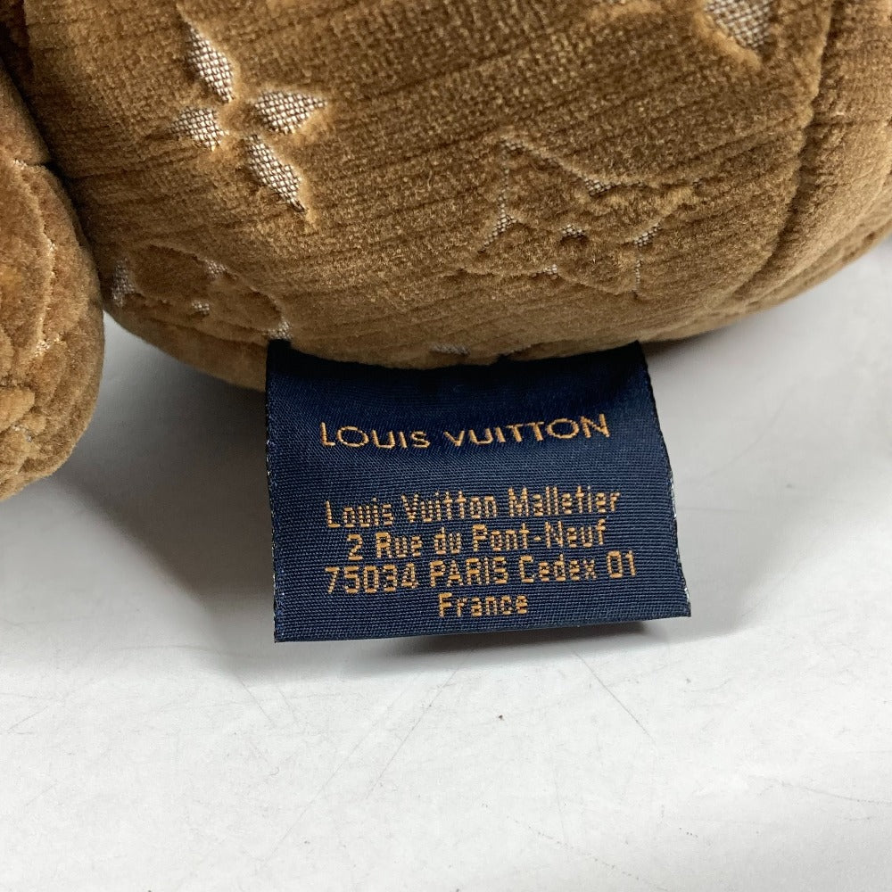 LOUIS VUITTON Plush Doll GI0739 Velor Brown Monogram 2021 Limited Edition Doudou Teddy Bear Women Used Authentic
