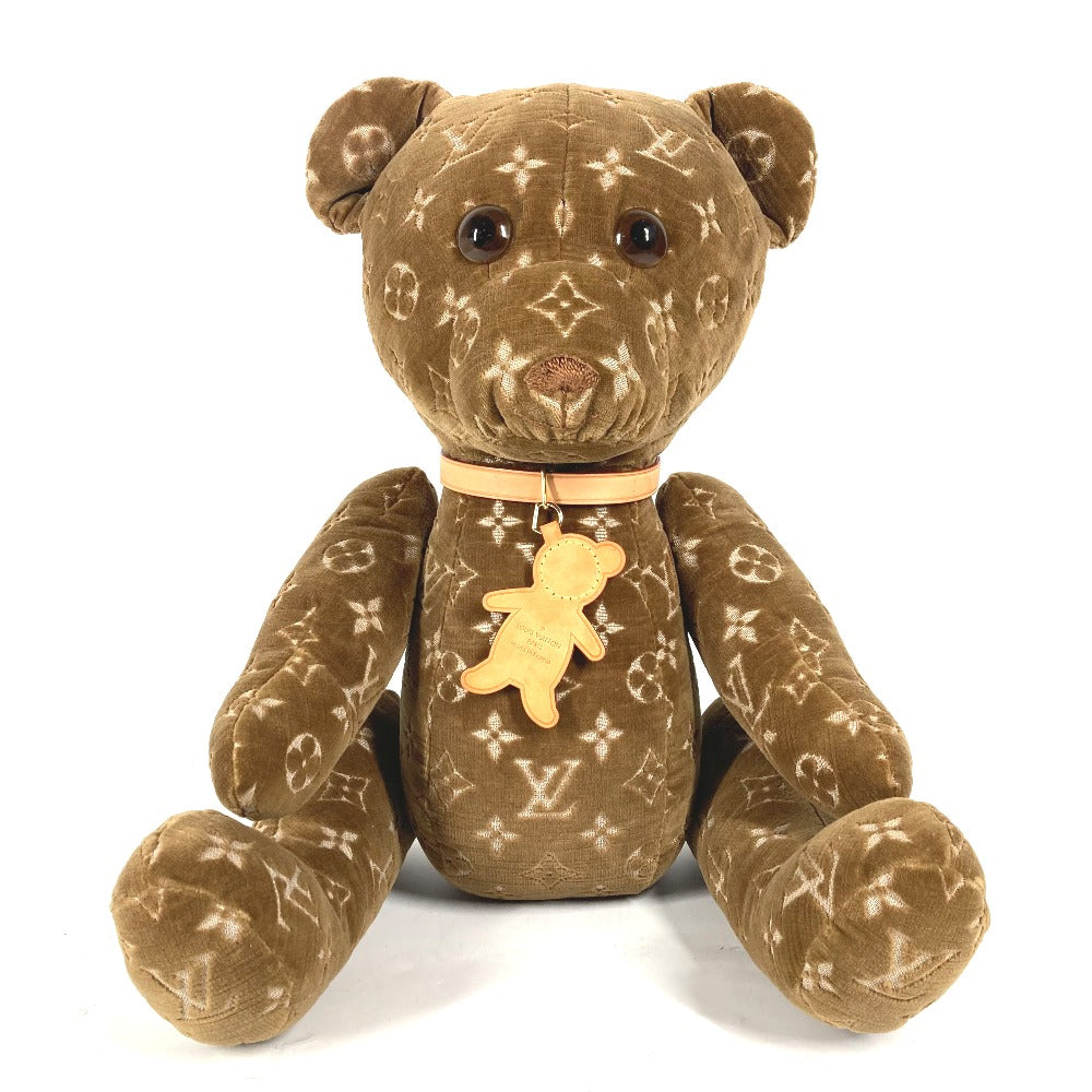 LOUIS VUITTON Plush Doll GI0739 Velor Brown Monogram 2021 Limited Edition Doudou Teddy Bear Women Used Authentic