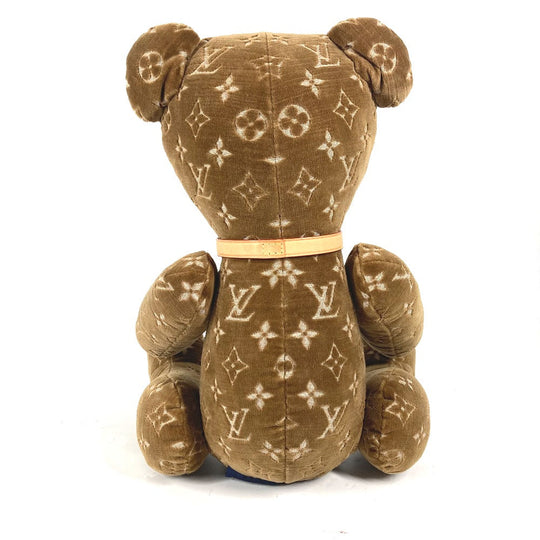 LOUIS VUITTON Plush Doll GI0739 Velor Brown Monogram 2021 Limited Edition Doudou Teddy Bear Women Used Authentic