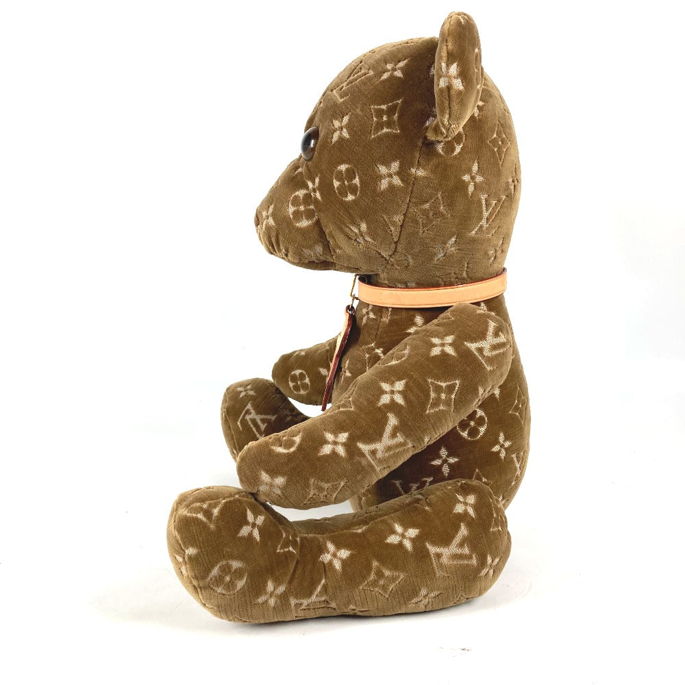 LOUIS VUITTON Plush Doll GI0739 Velor Brown Monogram 2021 Limited Edition Doudou Teddy Bear Women Used Authentic