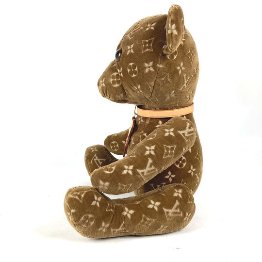 LOUIS VUITTON Plush Doll GI0739 Velor Brown Monogram 2021 Limited Edition Doudou Teddy Bear Women Used Authentic