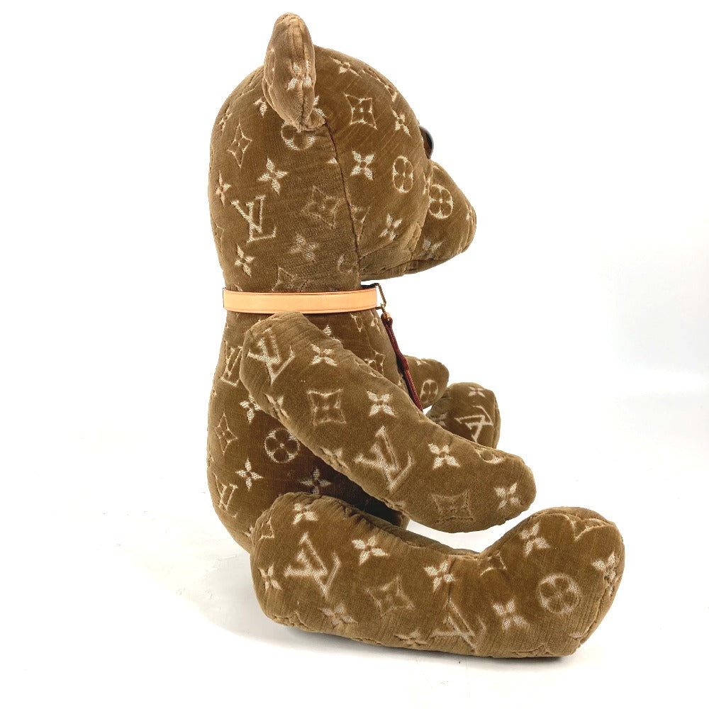LOUIS VUITTON Plush Doll GI0739 Velor Brown Monogram 2021 Limited Edition Doudou Teddy Bear Women Used Authentic