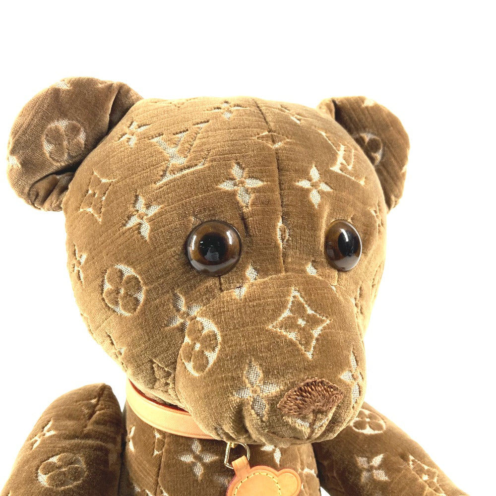LOUIS VUITTON Plush Doll GI0739 Velor Brown Monogram 2021 Limited Edition Doudou Teddy Bear Women Used Authentic