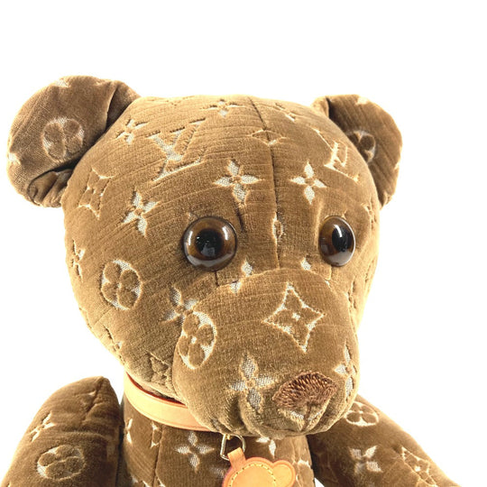 LOUIS VUITTON Plush Doll GI0739 Velor Brown Monogram 2021 Limited Edition Doudou Teddy Bear Women Used Authentic