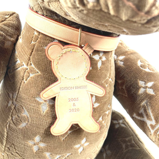 LOUIS VUITTON Plush Doll GI0739 Velor Brown Monogram 2021 Limited Edition Doudou Teddy Bear Women Used Authentic