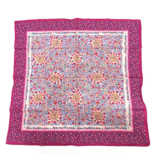 LOUIS VUITTON scarf silk Red Catania Women Used Authentic