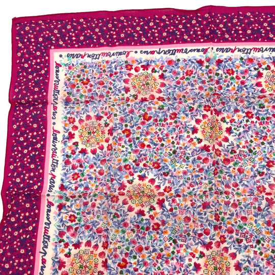 LOUIS VUITTON scarf silk Red Catania Women Used Authentic