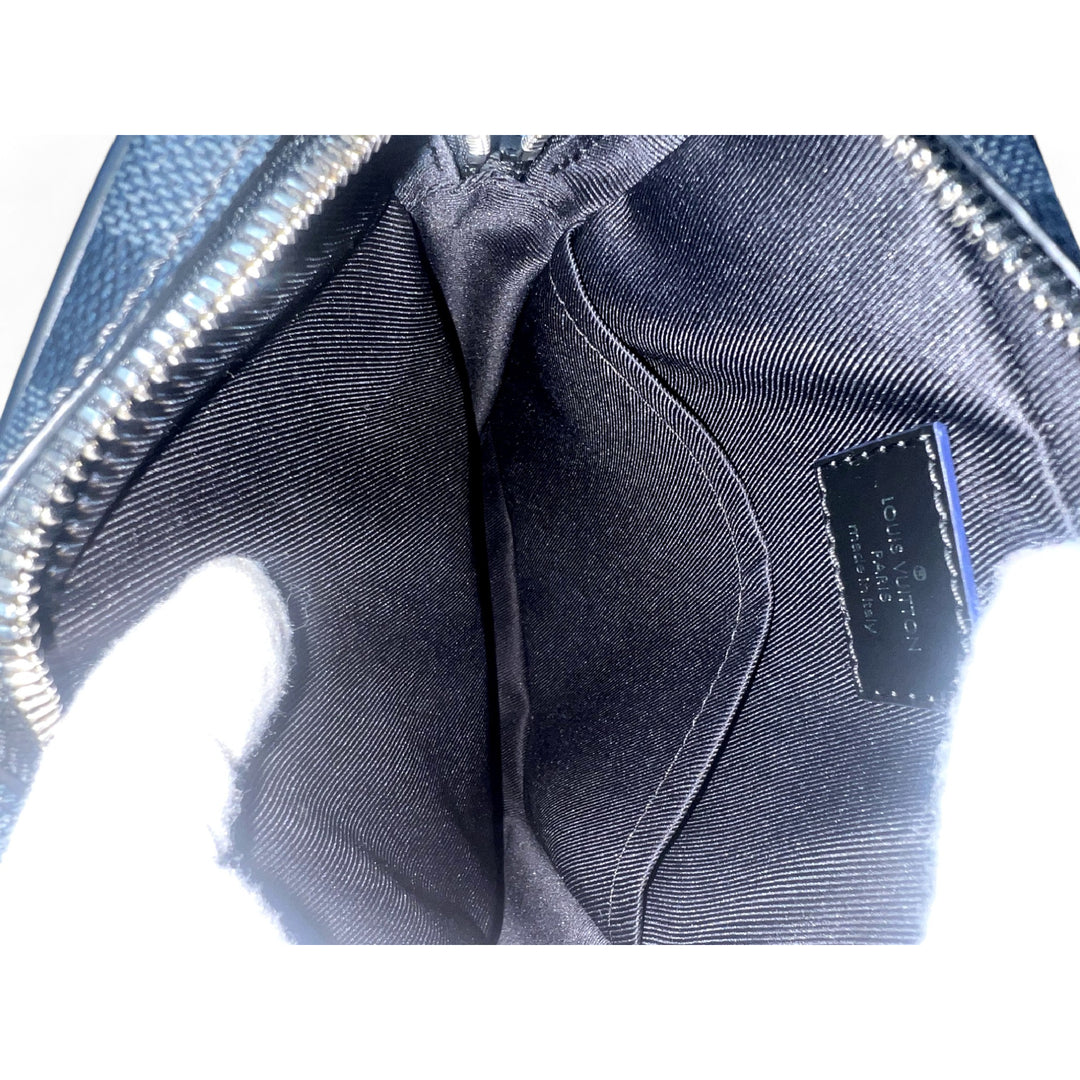 Louis Vuitton Damier Graphite Renaissance Map Danube Slim PM Crossbody Bag Black Multicolor Men's Shoulder Bag