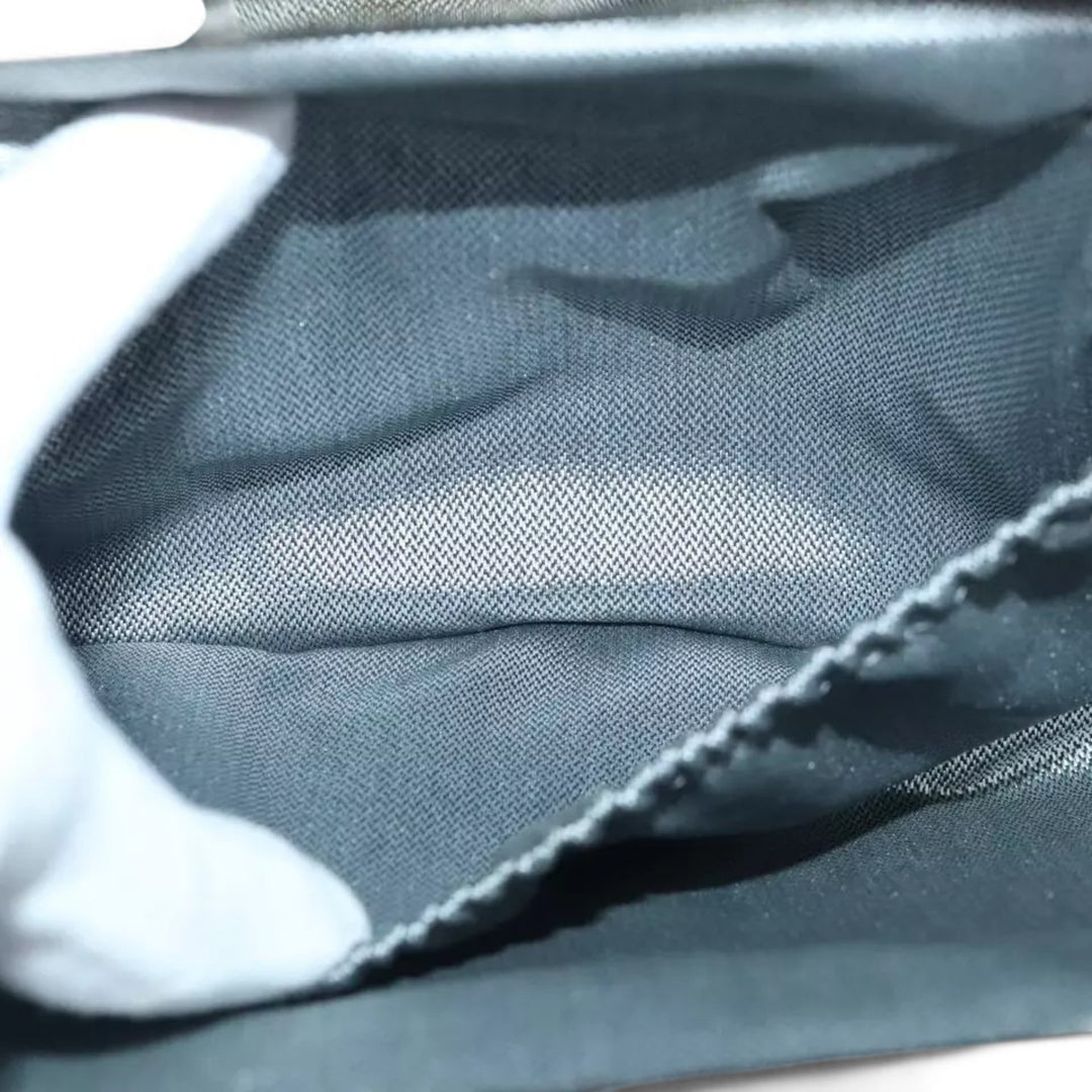 CHANEL Chain Shoulder Bag Leather Silver Black CC Women's Handbag