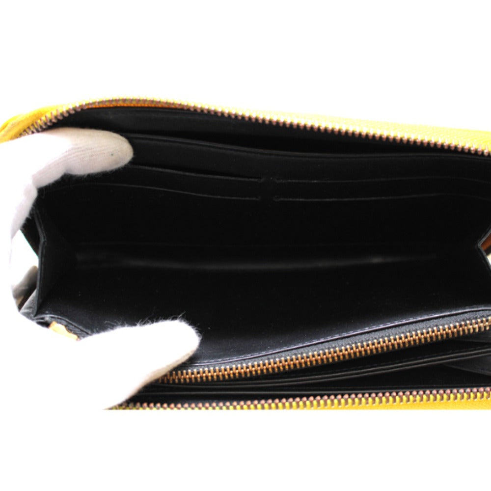 LOUIS VUITTON Long Wallet Purse M91571 Vernis Yellow type Vernis dot infinity zippy Women Used Authentic
